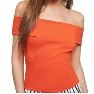 Anthropologie Deletta Off the Shoulder Ponte Top - Orange